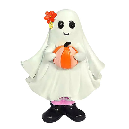 Pumpkins Ghost Resin Statue Ghost Hug Ornaments Halloween Decoration