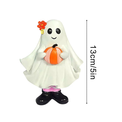 Pumpkins Ghost Resin Statue Ghost Hug Ornaments Halloween Decoration