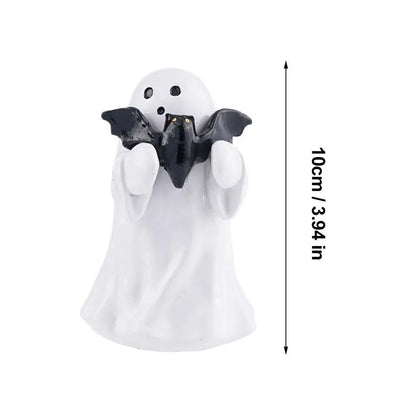 Ghost Hugging Pumpkin Statue Cute Halloween Statue Spooky Halloween Ghost Pumpkin Figurine Resin Walking For Home For Theme